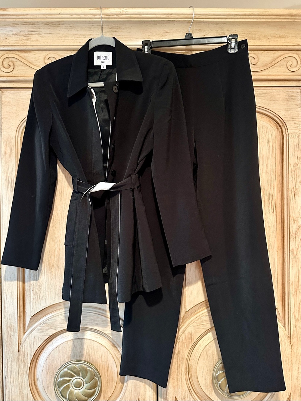 Vintage Parché Paris • Belted Blazer and Trouser Set • Size 6